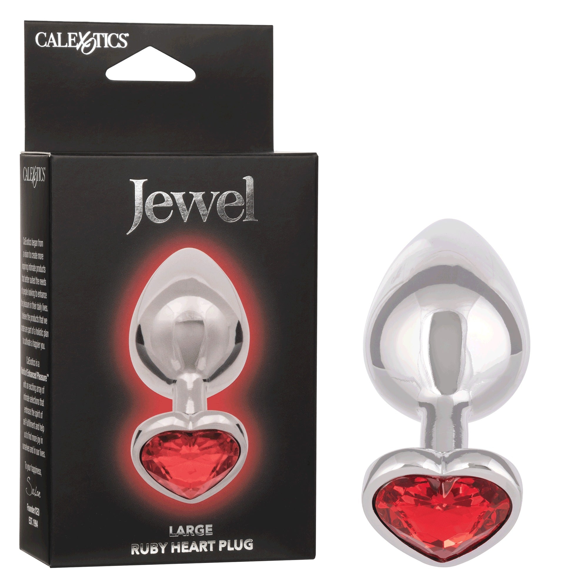 Jewel Large Ruby Heart Plug by Calexotics