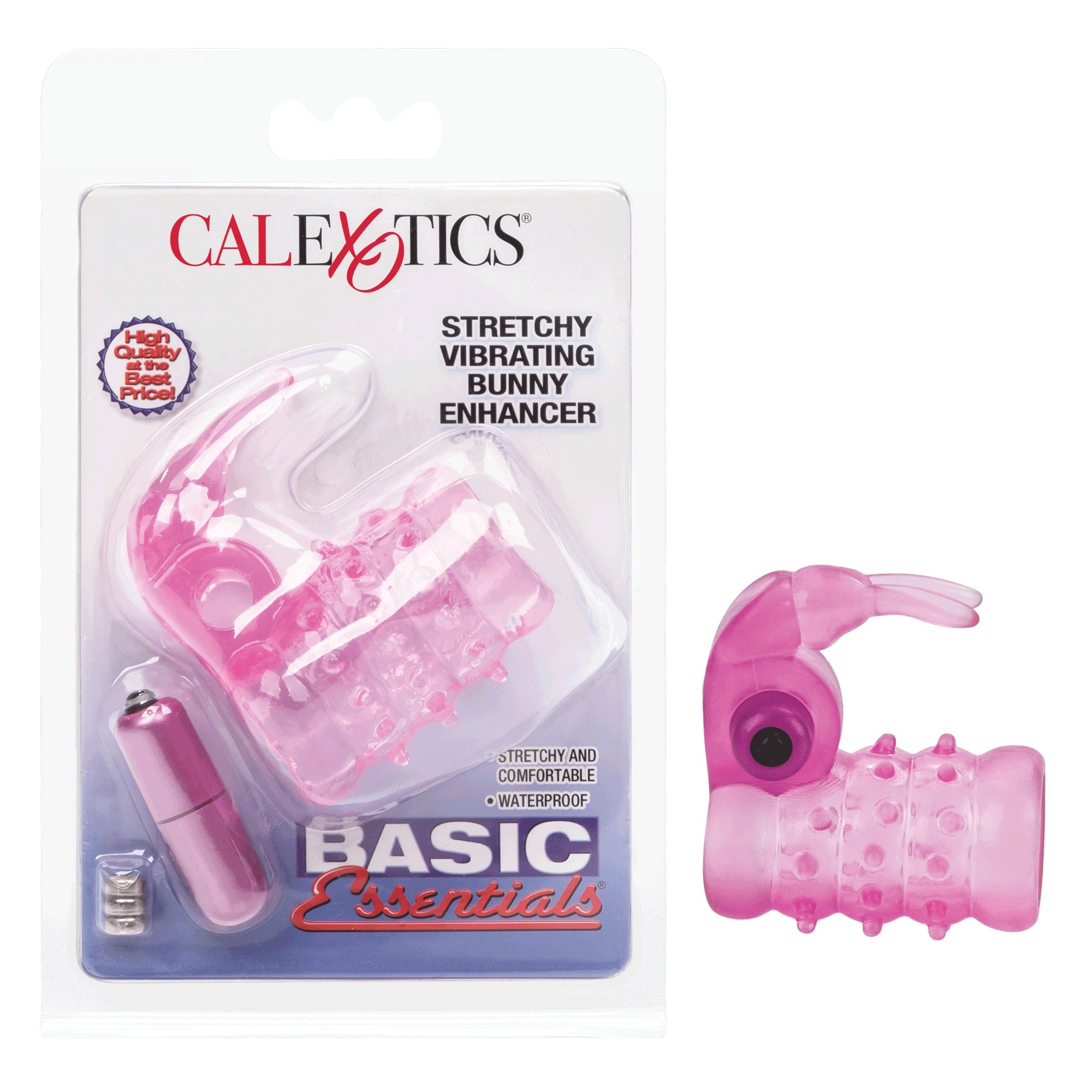 Basic Essentials Stretchy Vibrating Bunny Enhancer By Calexotics