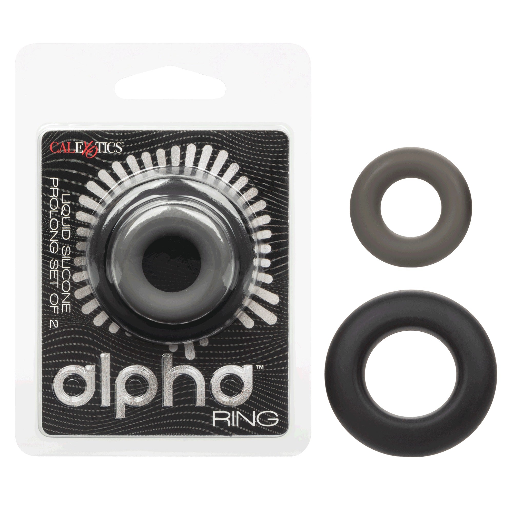 Alpha Ring: Liquid Silicone Prolong Set of 2 by Calexotics