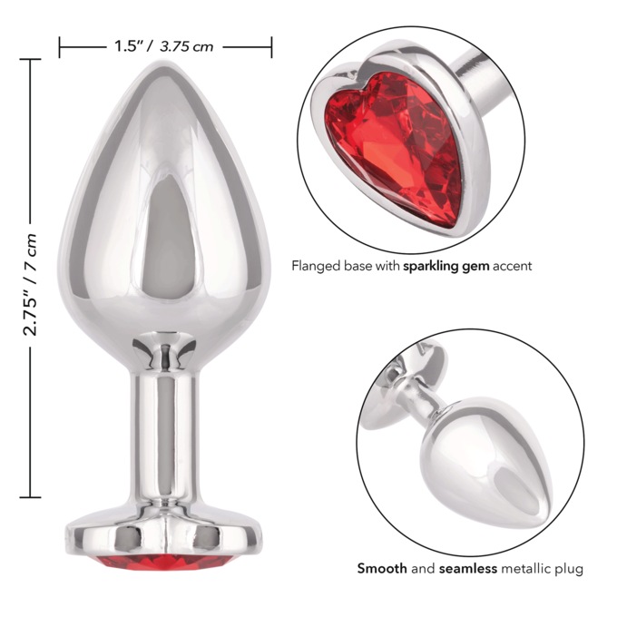 Jewel Large Ruby Heart Plug by Calexotics, , large
