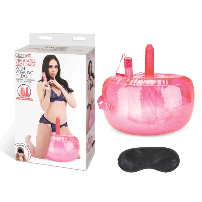 Lux Fetish Inflatable Sex Chair With Vibrating Dildo And Remote Control—Pink, , large
