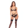 Boss Of You Bra, Garter, Belt and G-String 3-Piece Set by Rene Rofe, , large
