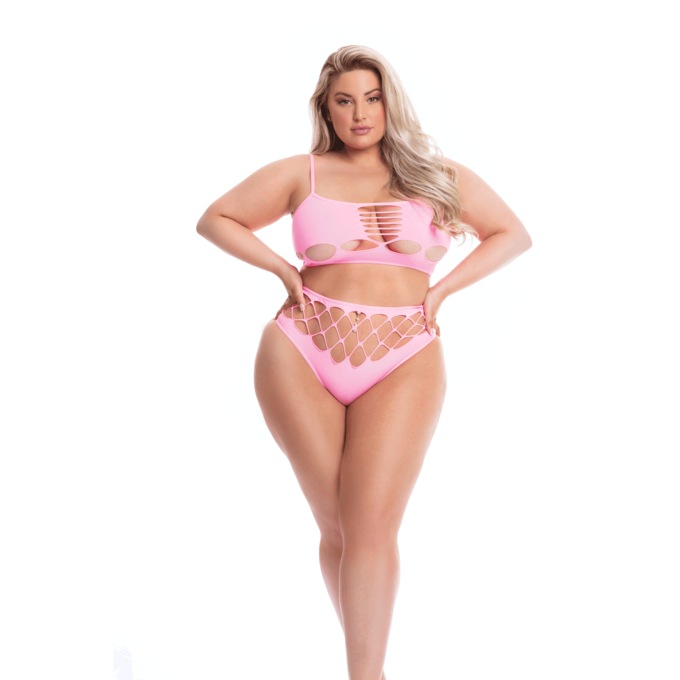 Plus-Size Neon Dreams 2-Piece Bra Set By Rene Rofe, , large