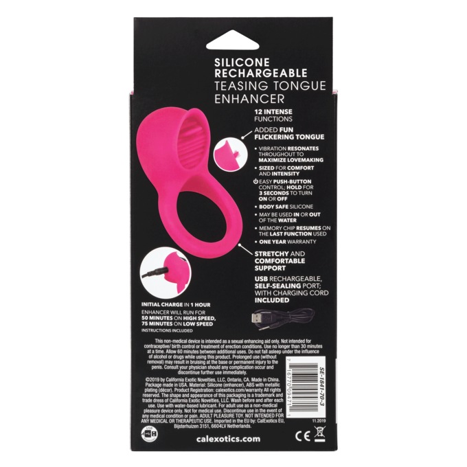 Silicone Rechargeable Teasing Tongue Enhancer, , large