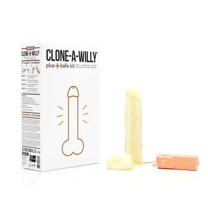 Clone-A-Willy Silicone Dildo Molding Plus Balls Kit with Bullet Vibrator and Remote Control, , large