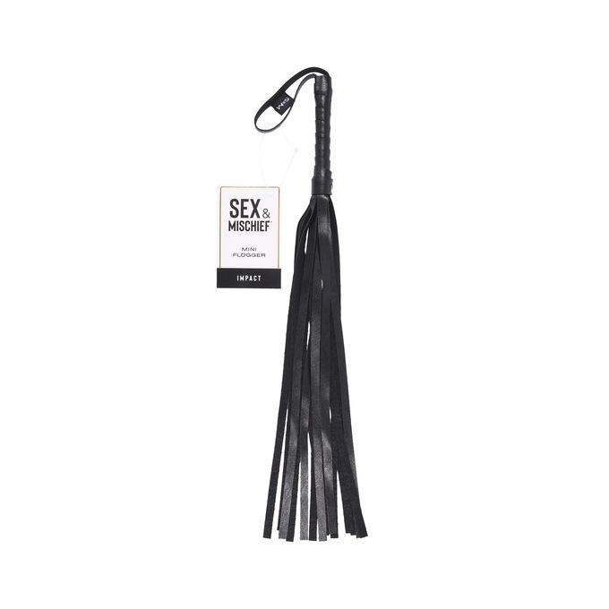 Sex & Mischief Mini Faux Leather Flogger, , large