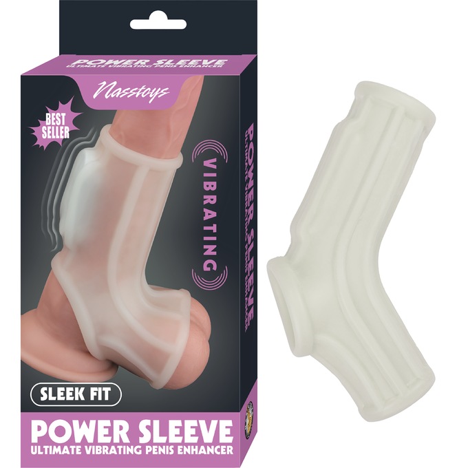 Vibrating Ribbed Fit Power Sleeve, , large