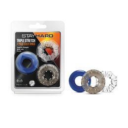 3-pack Stay Hard Triple Stretch Cock Rings, , large