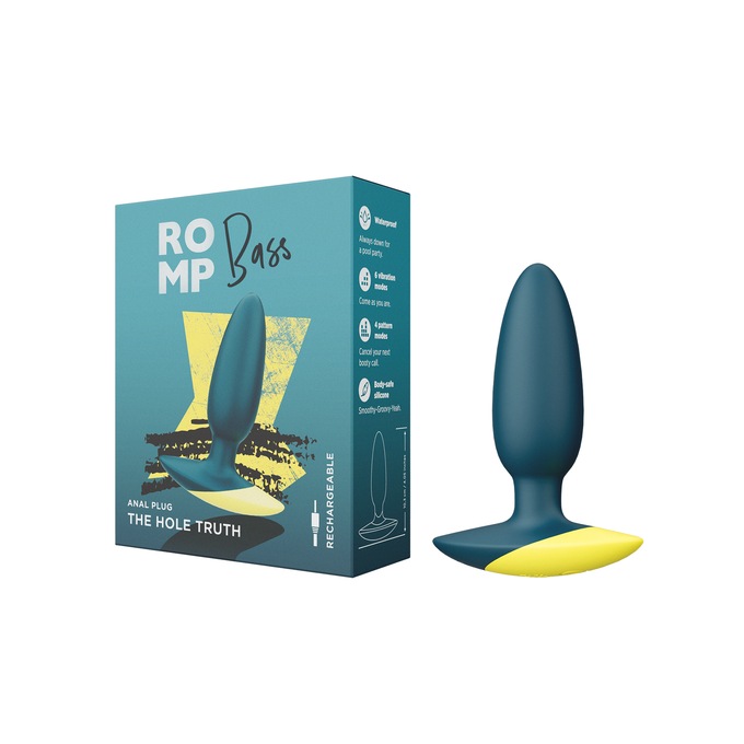 Romp Bass Rechargeable Silicone Anal Plug, , large