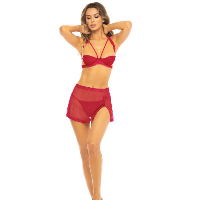 On The Edge 3-Piece Bra and Apron Set By Rene Rofe, , large