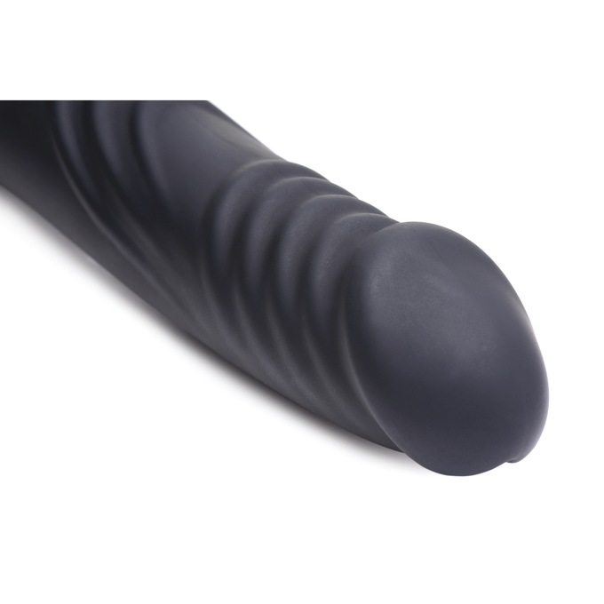 Zues Vibrating E-stim Silicone Dildo with Remote, , large