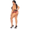 Plus-Size School Girl Ruffle Trimmed Crotchless Teddy By Leg Avenue, , large