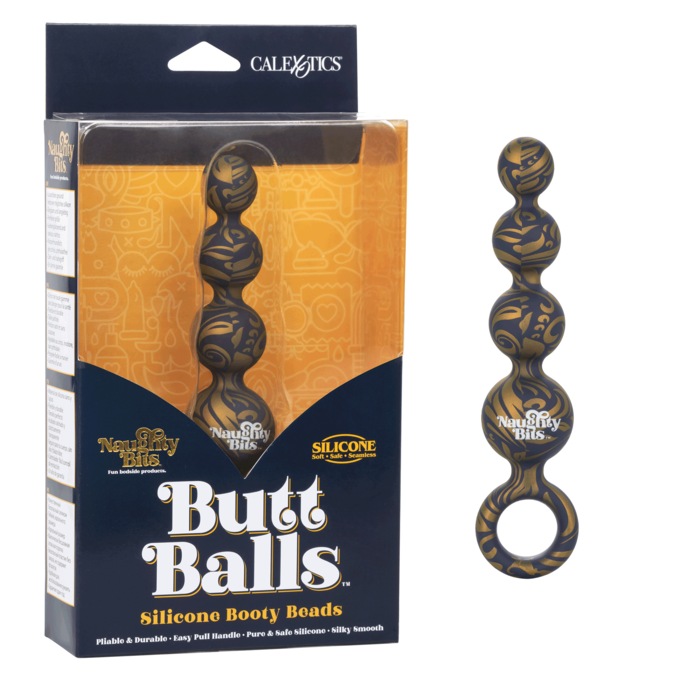 Naughty Bits Butt Balls Silicone Booty Beads by Calexotics, , large
