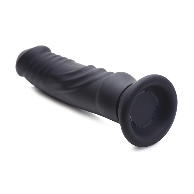 Zues Vibrating E-stim Silicone Dildo with Remote, , large
