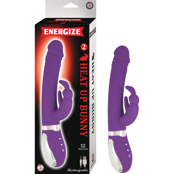 Heat up Bunny Rechargeable Silicone Warming Vibrator, , large