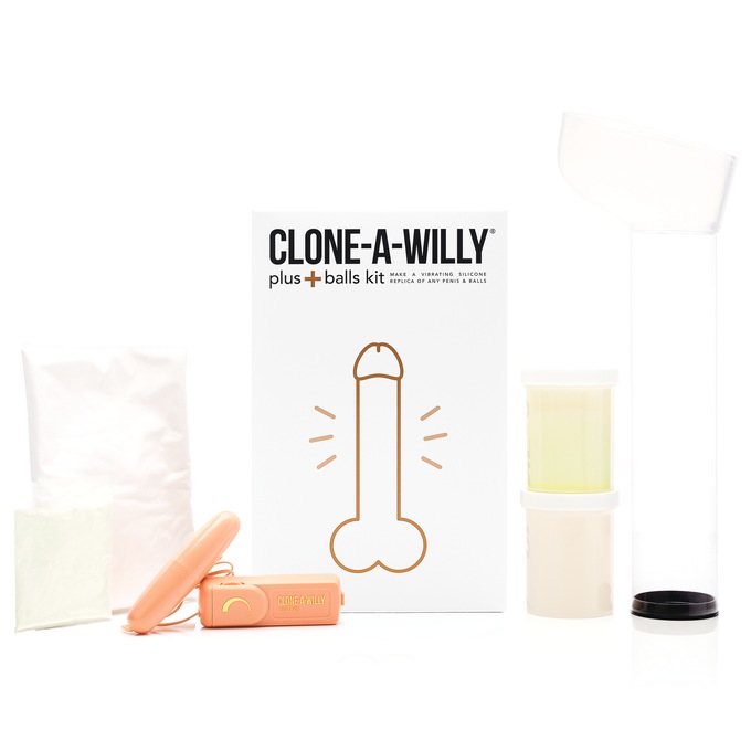 Clone-A-Willy Silicone Dildo Molding Plus Balls Kit with Bullet Vibrator and Remote Control, , large