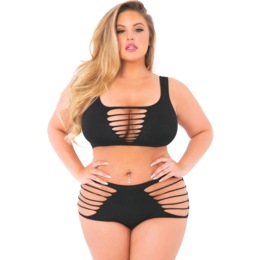 Plus-Size Slash N Dash Seamless Bra Set By Rene Rofe, , large