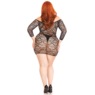 Plus-Size Keyhole Tie Seamless Heart Mini Dress By Leg Avenue, , large