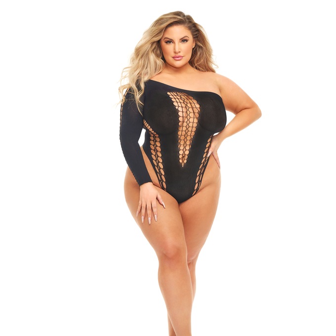 Plus-Size Dollar Sign Bodysuit By Rene Rofe, , large
