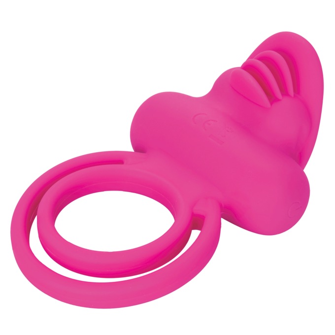 Silicone Rechargeable Dual Flicker Enhancer Couples Ring, , large