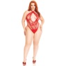 Plus-Size Lace Keyhole Crossover Teddy By Leg Avenue, , large