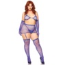 Plus-Size 5-Piece Rhinestone Garter and Bikini Set By Leg Avenue, , large