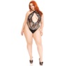 Plus-Size Lace Keyhole Crossover Teddy By Leg Avenue, , large