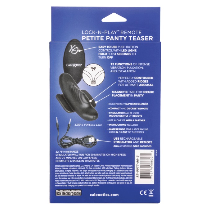 Lock-N-Play Remote Panty Teaser By Calexotics, , large
