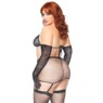 Plus-Size 5-Piece Rhinestone Garter and Bikini Set By Leg Avenue, , large