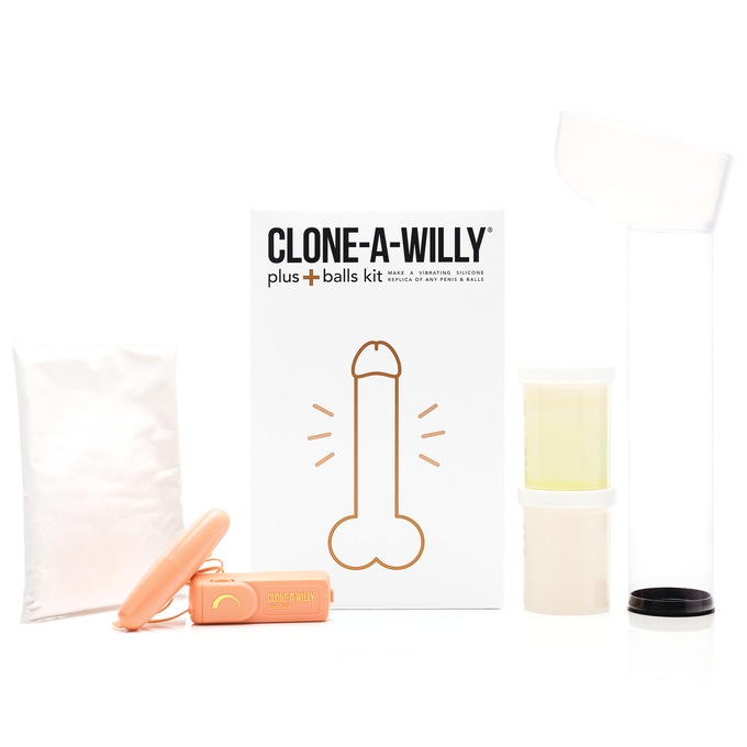Clone-A-Willy Silicone Dildo Molding Plus Balls Kit with Bullet Vibrator and Remote Control, , large