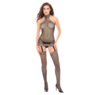 Lace Halter Fishnet Dress With Thigh-High Stocking by Rene Rofe, , large