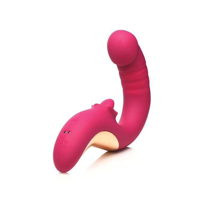 Tease and Please Licking and Thrusting Vibrator, , large