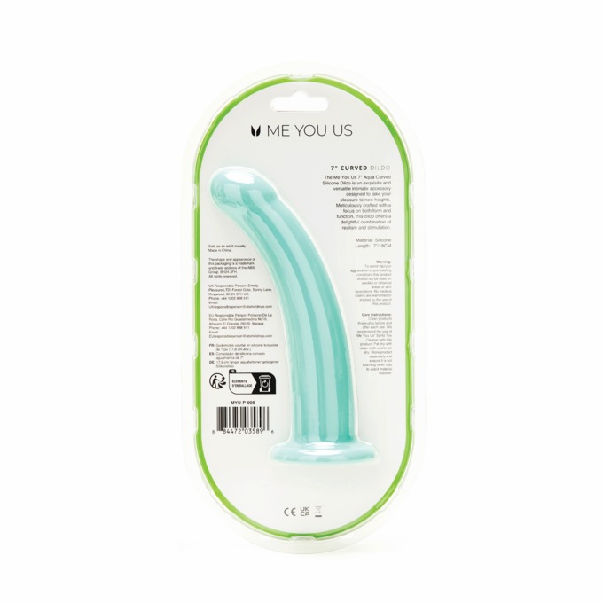 ME YOU US Curved Silicone 7" Dildo, , large
