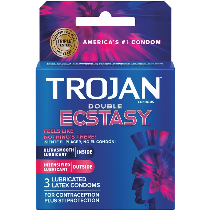 3-pack Trojan Double Ecstasy Condoms, , large