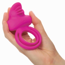 Silicone Rechargeable Dual Flicker Enhancer Couples Ring, , large