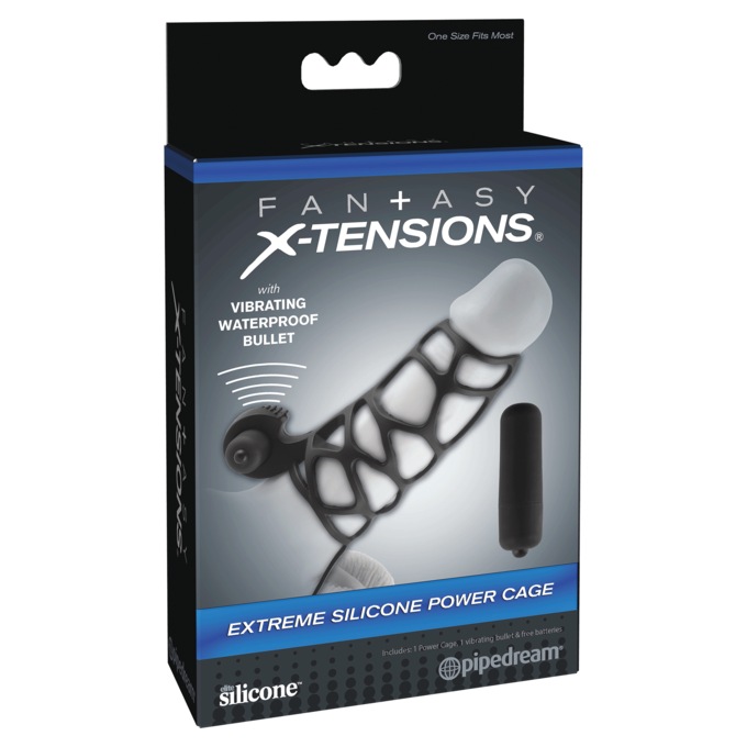 Fantasy X-Tensions Silicone Extreme Power Vibrating Cock Cage, , large