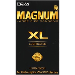 12-Pack Trojan Magnum XL Lubricated Condoms, , large
