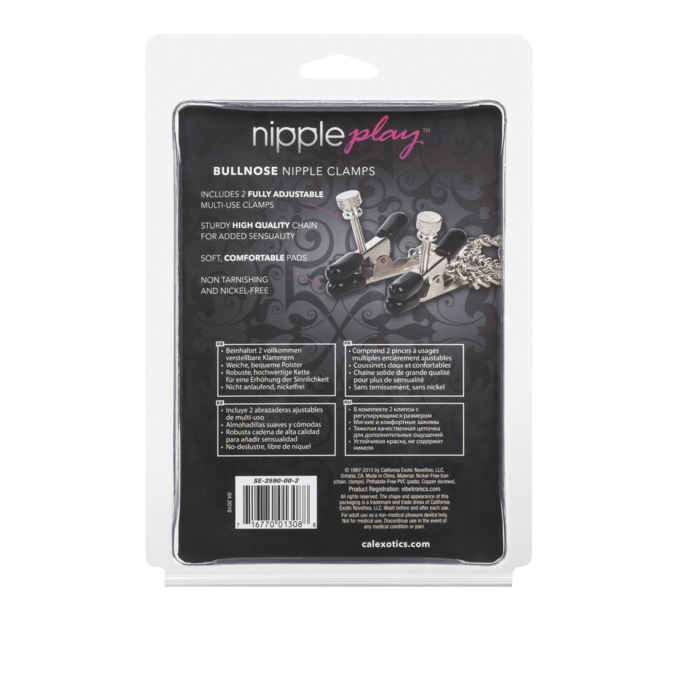 Nipple Play Bull Nose Nipple Clamps by Calexotics, , large