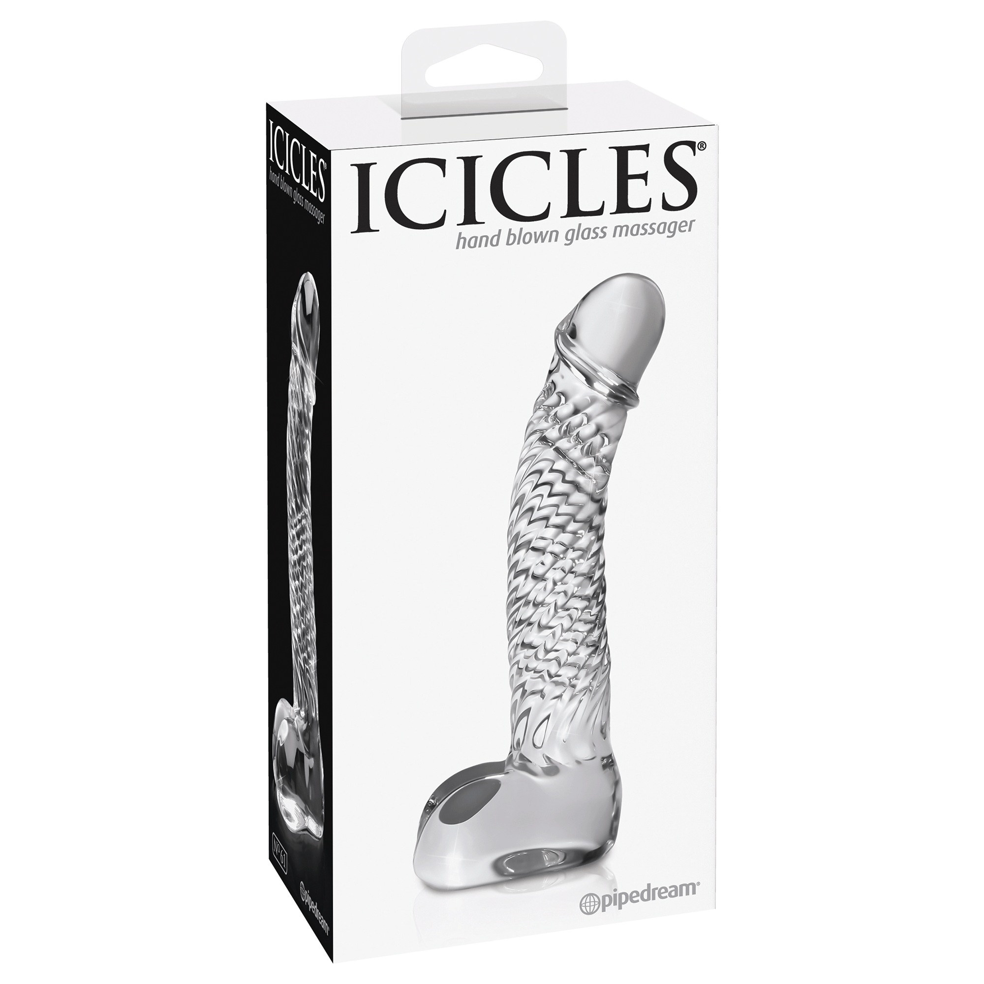 Icicles No. 61 Textured 5" G-Spot Dildo, Clear